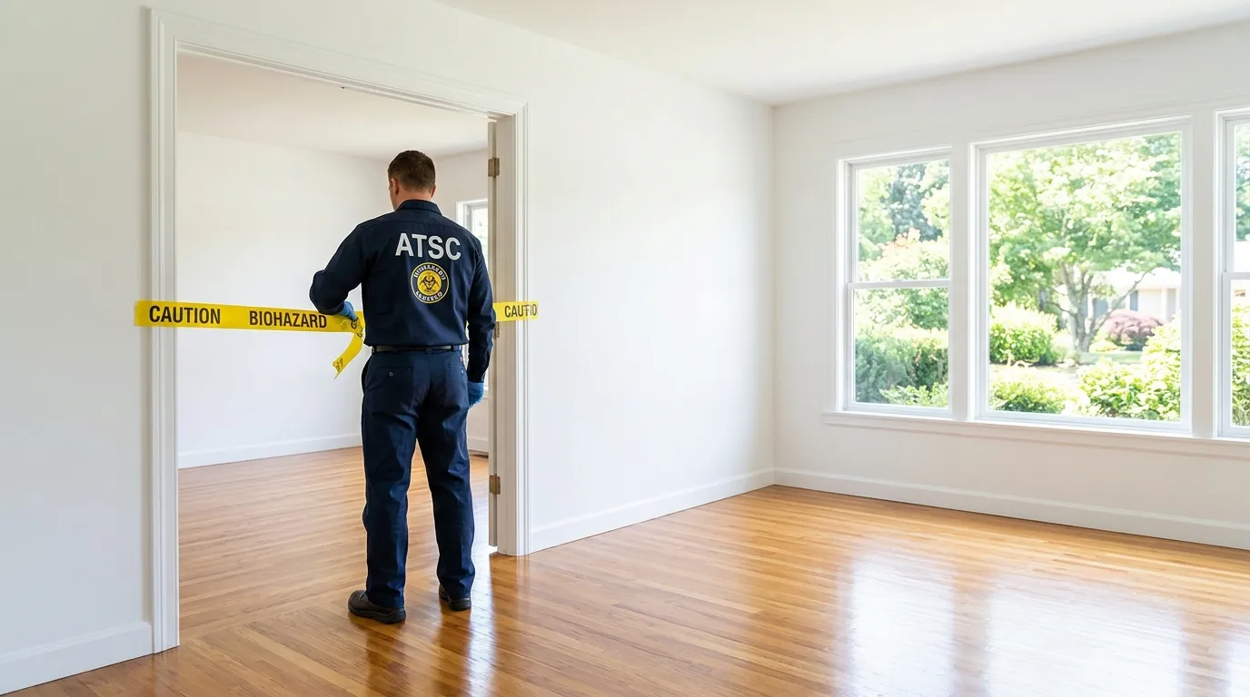 Certified biohazard cleanup crew performing Decomposition Cleanup in Topanga